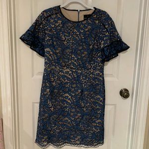 Shani Blue Lace Cocktail Dress